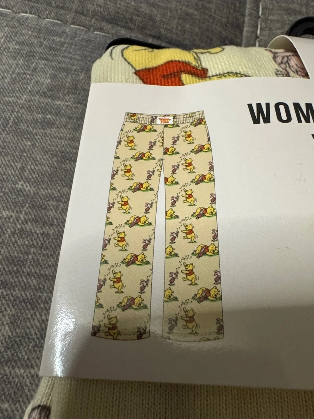 Disney Winnie the Pooh Cream and Yellow Women's Sleep Pants with Piglet Print - Picture 6 of 8